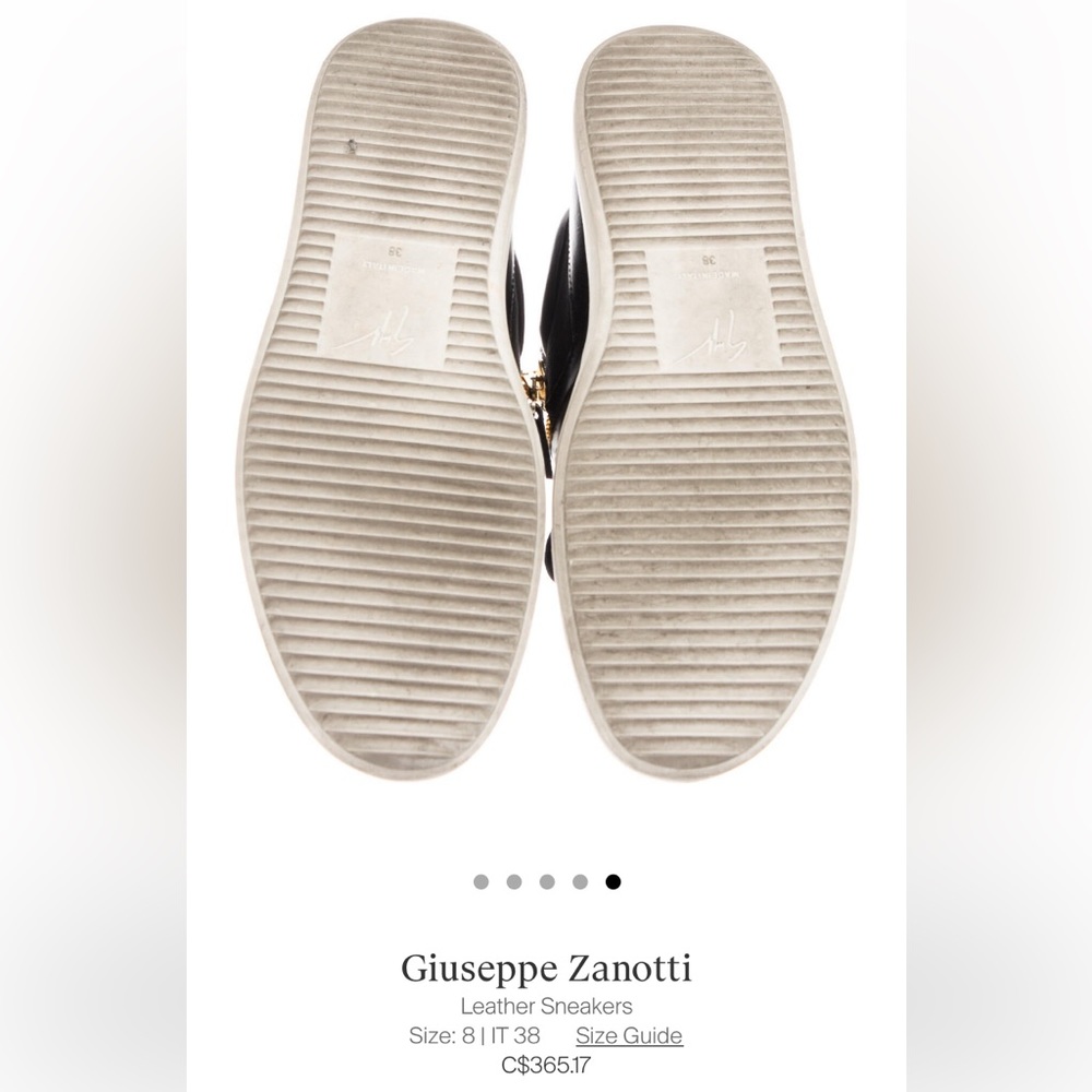 Giuseppe Zanotti Leather sneakers size 8 black/white/gold. Bought on TheRealReal - Picture 4 of 5